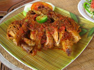 Lombok Plecing Chicken Dish